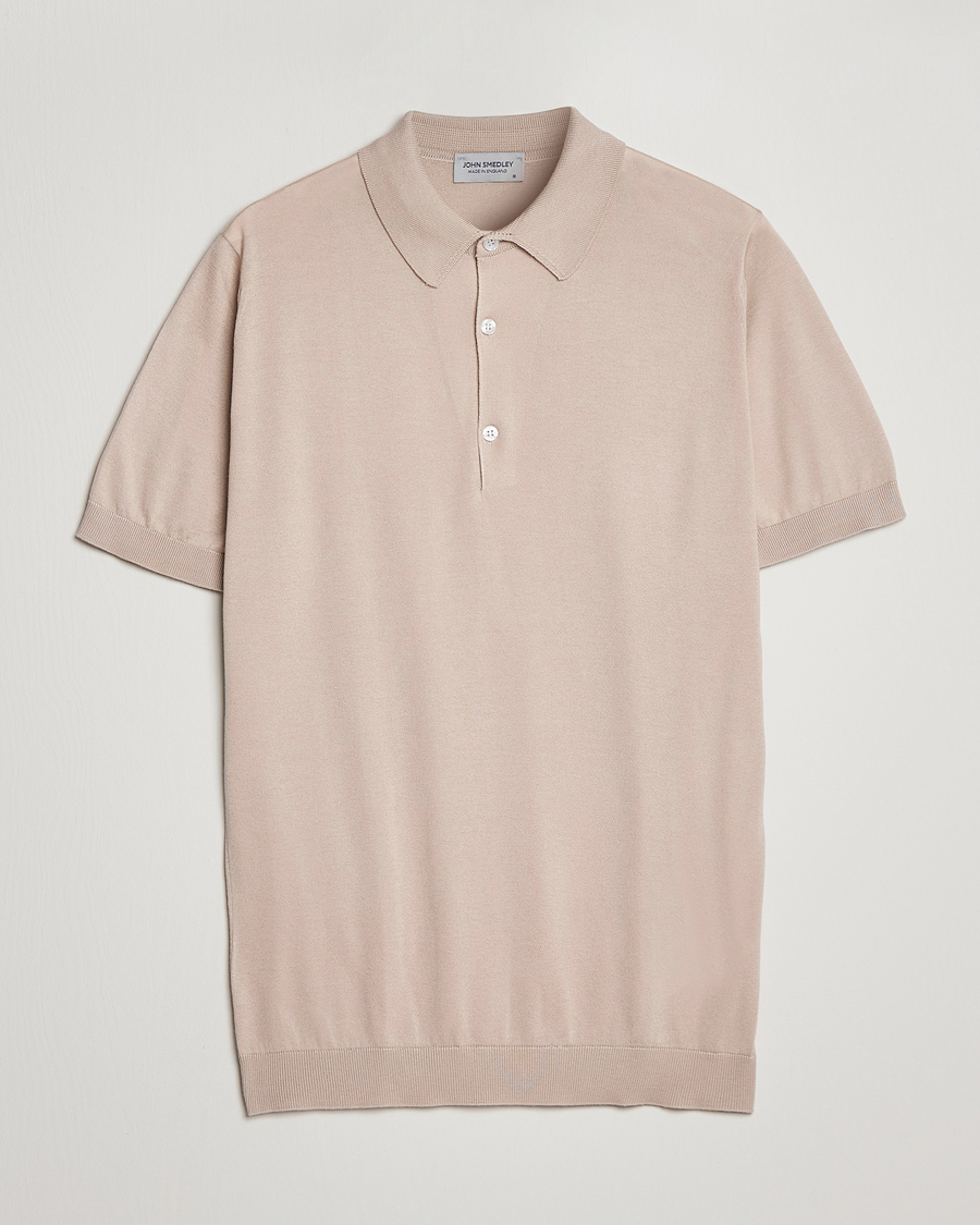 Homme | Polos | John Smedley | Adrian Slim Fit Sea Island Polo Almond