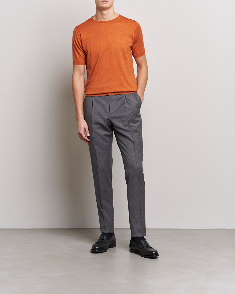 Homme | T-shirts | John Smedley | Belden Wool/Cotton T-Shirt Amber