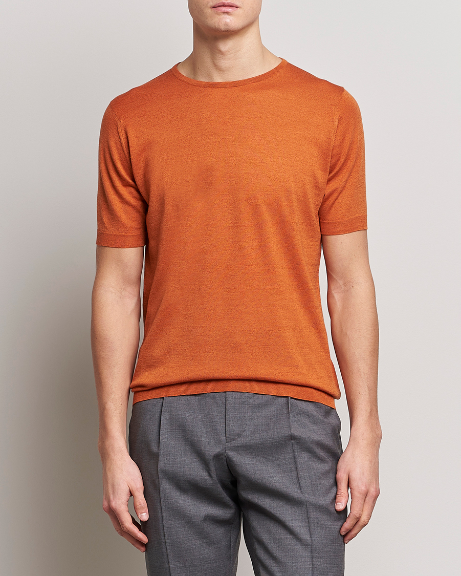 Homme | T-shirts | John Smedley | Belden Wool/Cotton T-Shirt Amber