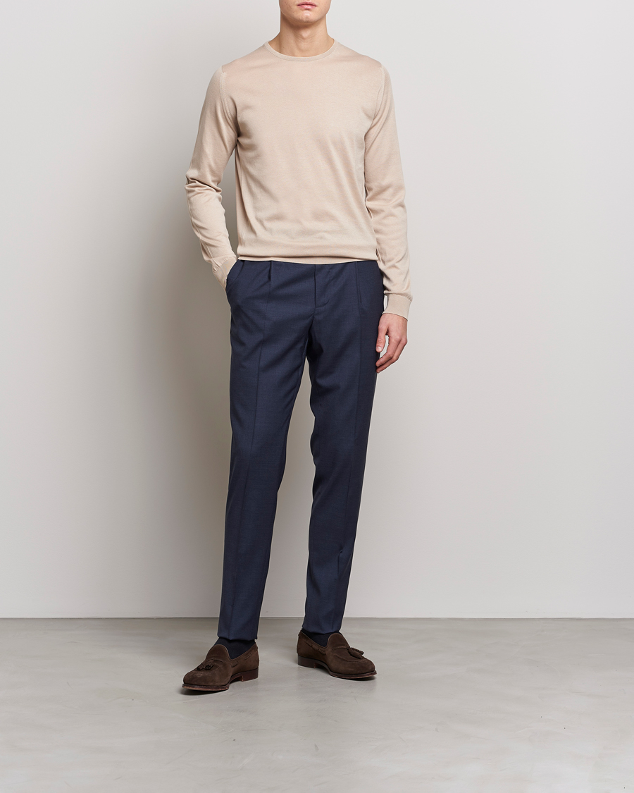 Homme | Pulls Et Tricots | John Smedley | Hatfield Sea Island Crew Neck Almond