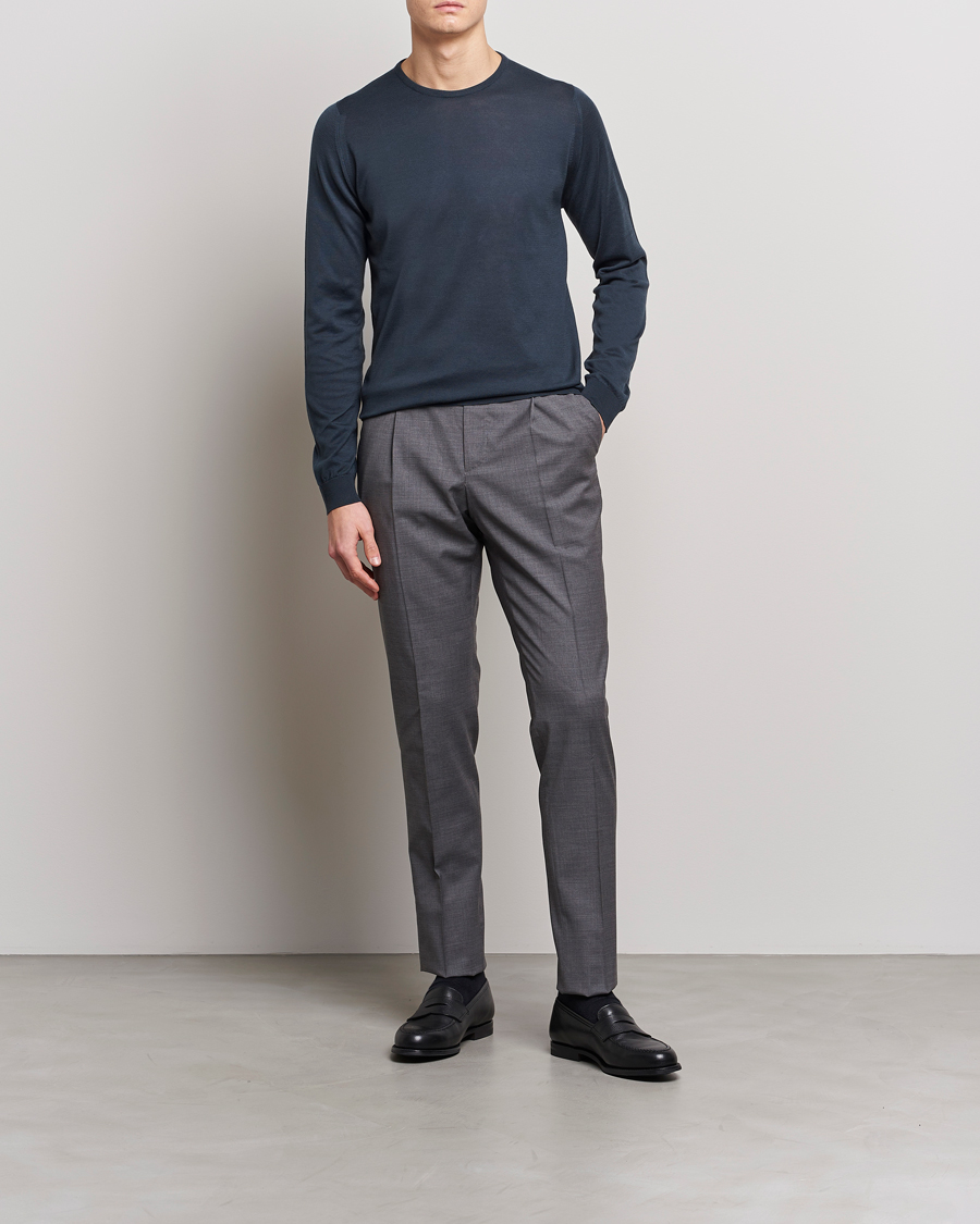 Homme | Pulls Et Tricots | John Smedley | Hatfield Sea Island Crew Neck Granite