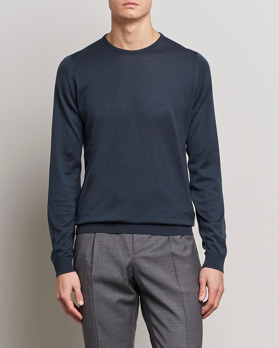 Homme | Pulls Et Tricots | John Smedley | Hatfield Sea Island Crew Neck Granite