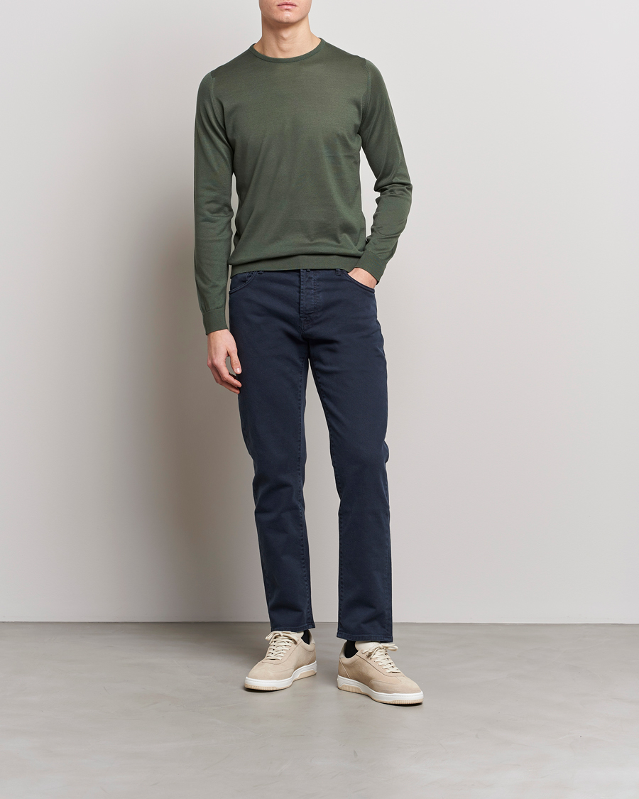 Homme | Pulls Et Tricots | John Smedley | Hatfield Sea Island Crew Neck Palm Green