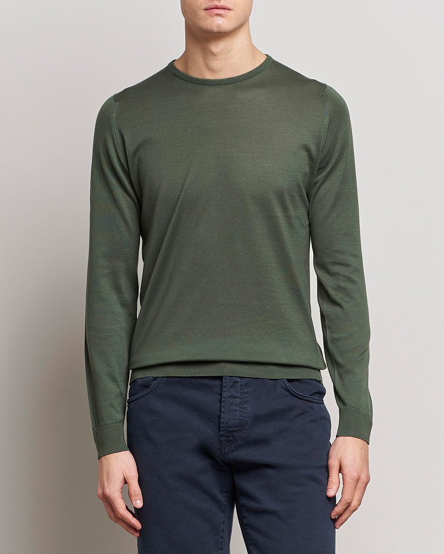 Homme | Pulls Et Tricots | John Smedley | Hatfield Sea Island Crew Neck Palm Green