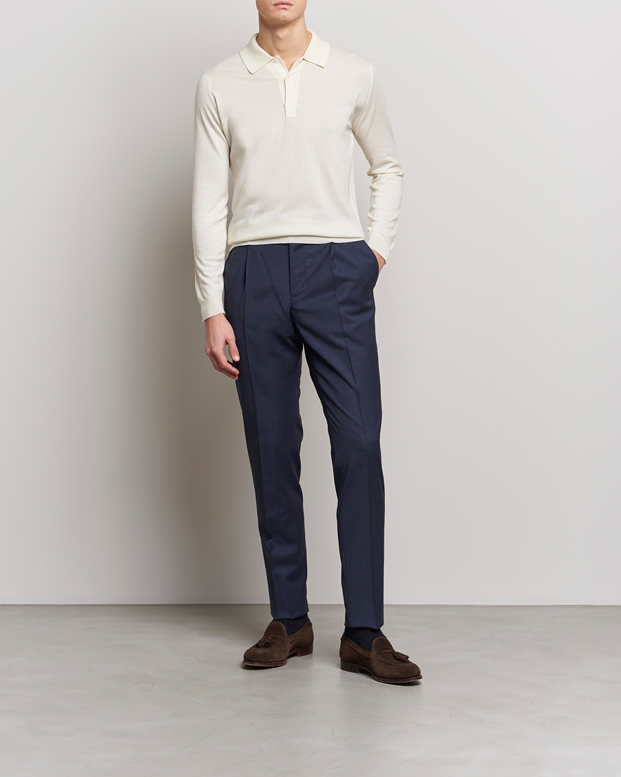 Homme | Pulls Et Tricots | John Smedley | Belper Wool/Cotton Polo Pullover Latte