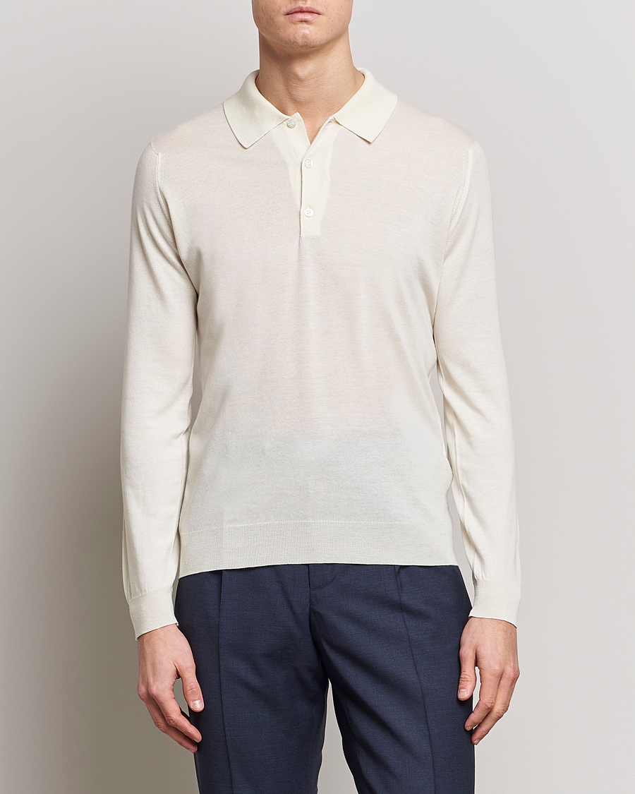 Homme | Pulls Et Tricots | John Smedley | Belper Wool/Cotton Polo Pullover Latte