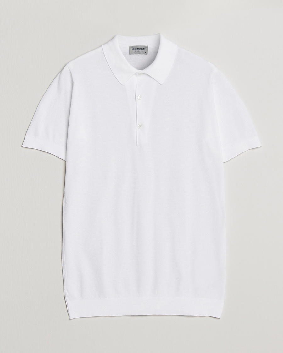 Homme | Polos | John Smedley | Roth Structured Pique White