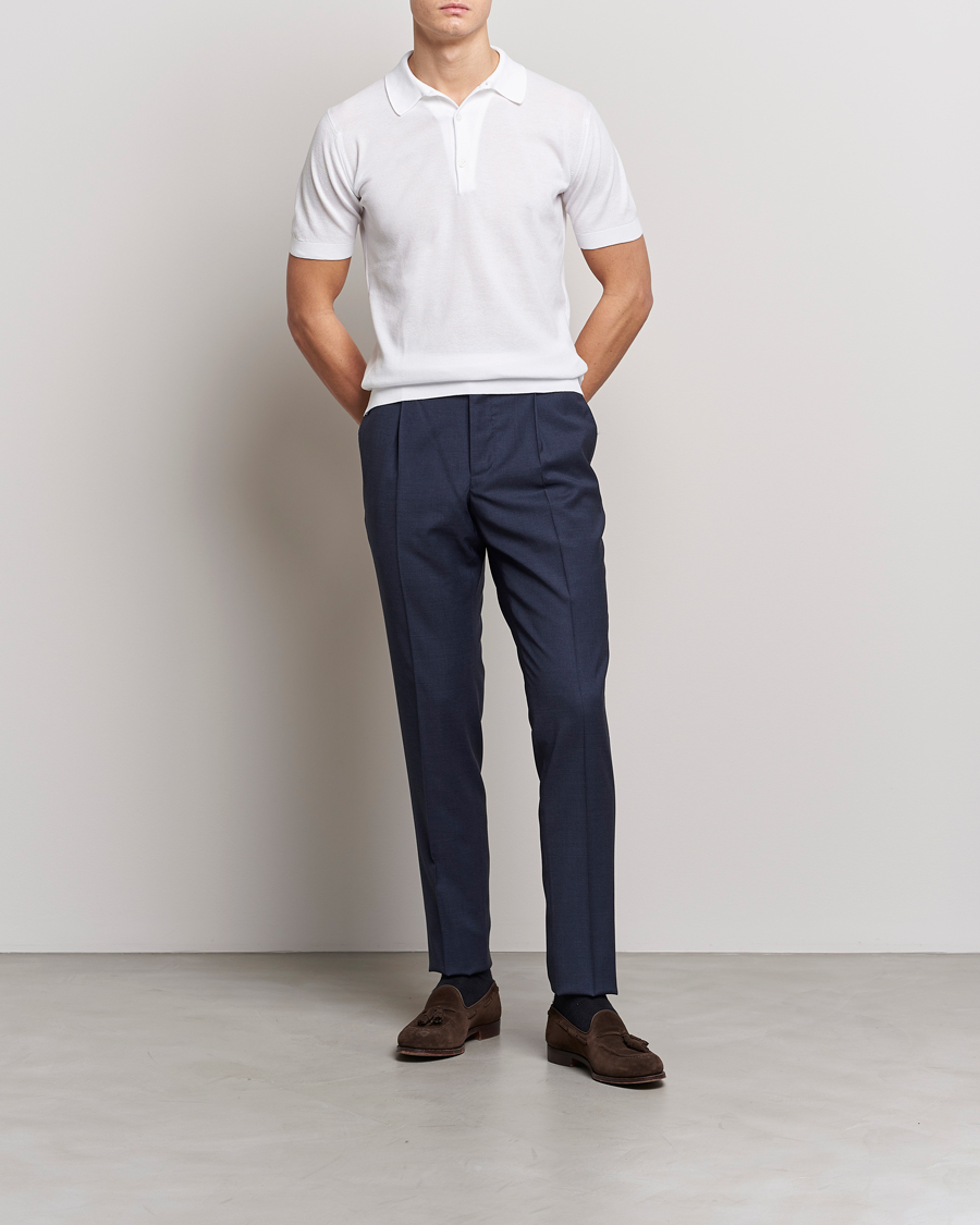 Homme | Polos | John Smedley | Roth Structured Pique White