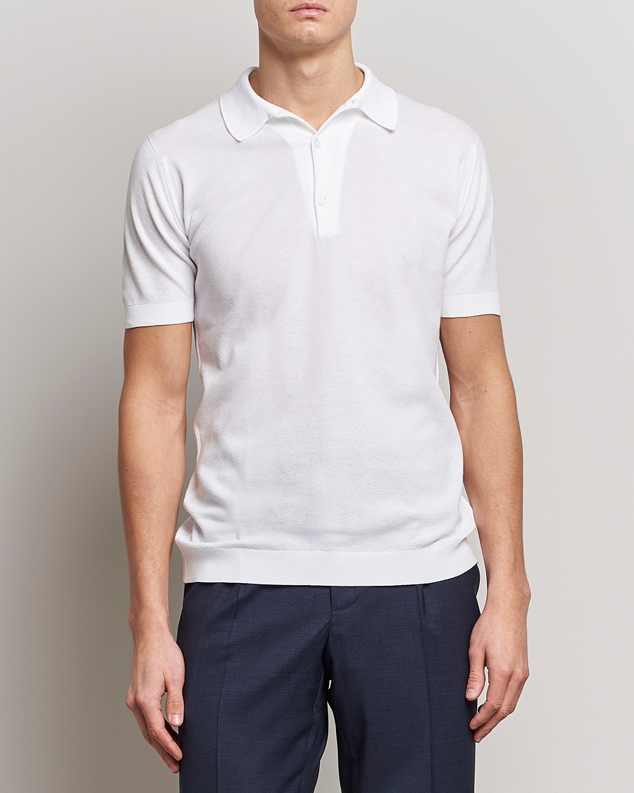 Homme | Polos | John Smedley | Roth Structured Pique White