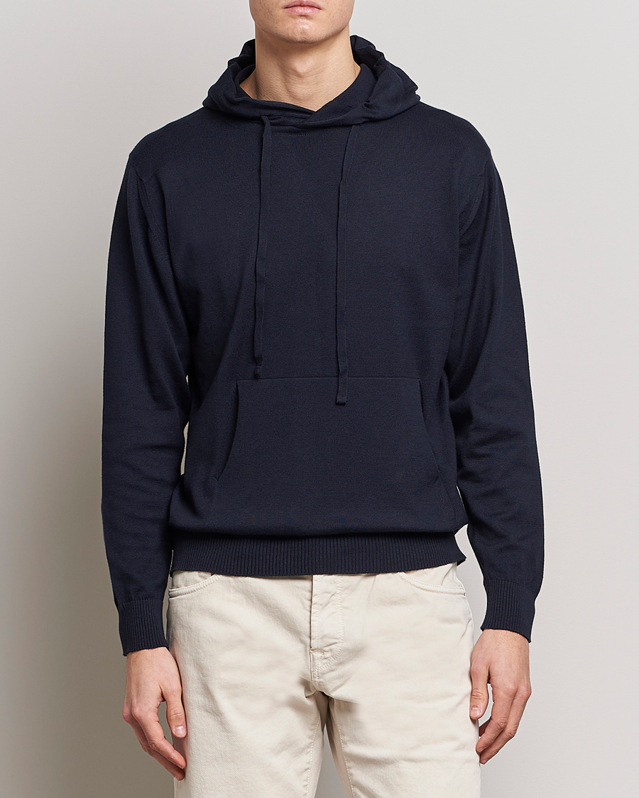 Homme | Pulls Et Tricots | John Smedley | Sundown Sea Island Hoodie Navy