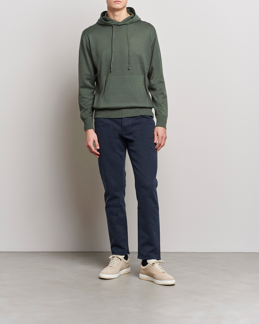 Homme | Pulls Et Tricots | John Smedley | Sundown Sea Island Hoodie Palm Green