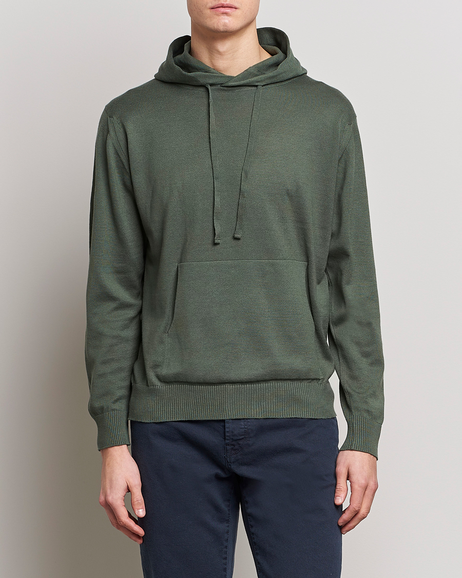 Homme | Pulls Et Tricots | John Smedley | Sundown Sea Island Hoodie Palm Green