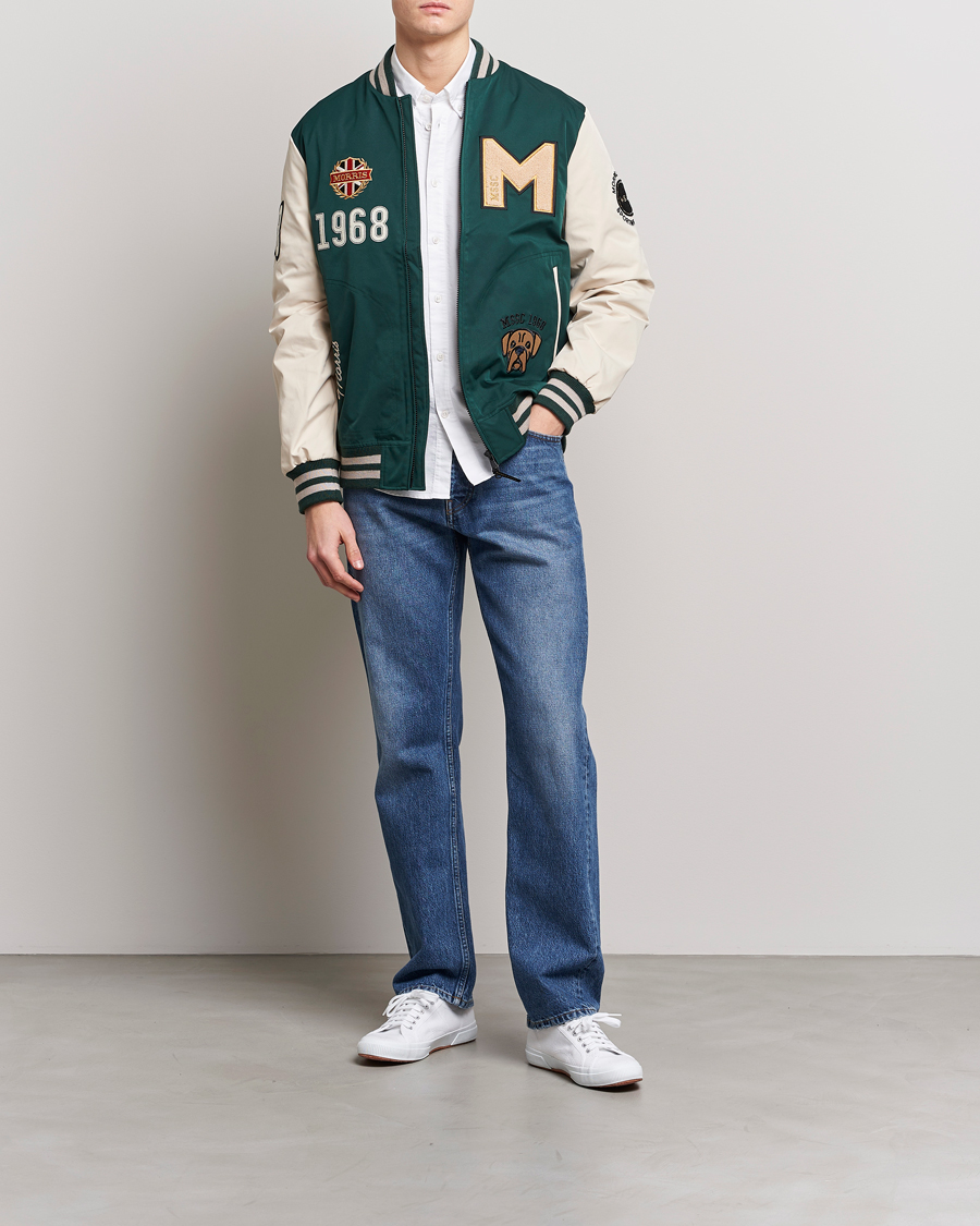 Homme | Manteaux Et Vestes | Morris | Ramsey Nylon Baseball Jacket Green/White