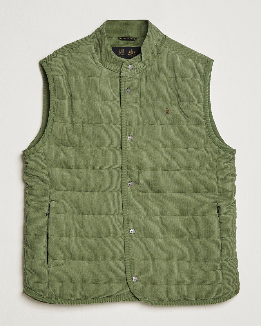 Homme | Gilets | Morris | Woburn Baby Cord Vest Sage Green