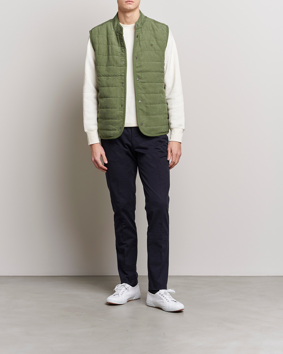 Homme | Gilets | Morris | Woburn Baby Cord Vest Sage Green