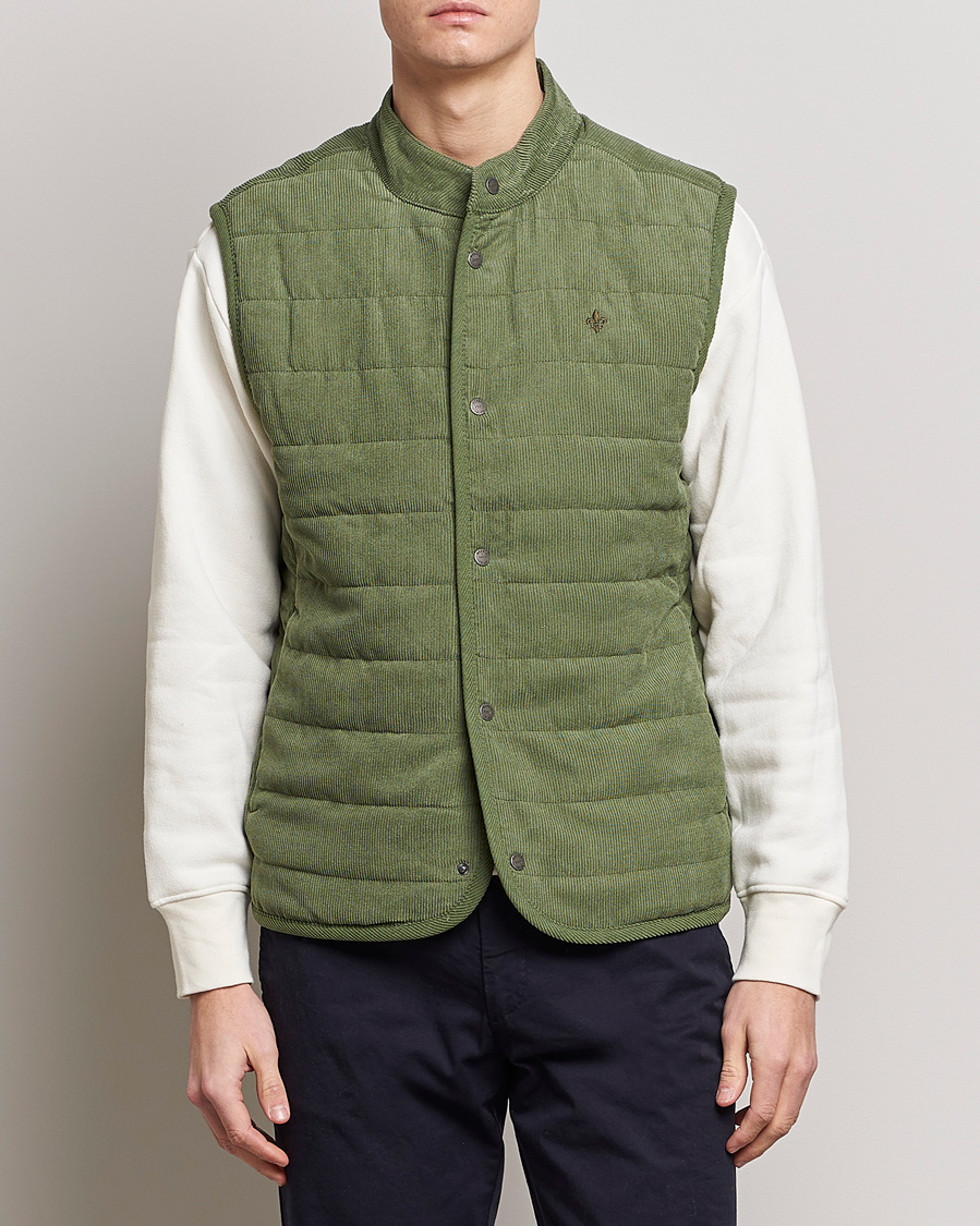 Homme | Gilets | Morris | Woburn Baby Cord Vest Sage Green