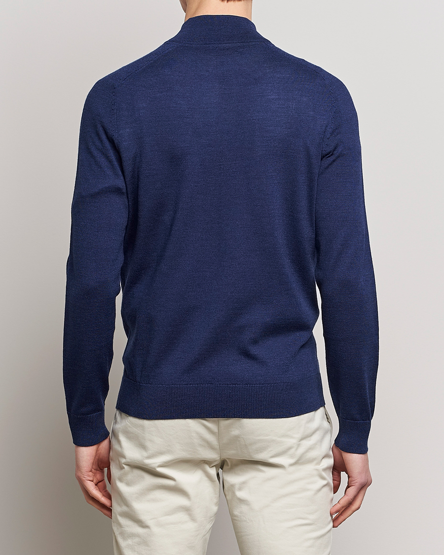 Homme | Pulls Et Tricots | Morris | John Merino Half Zip Blue