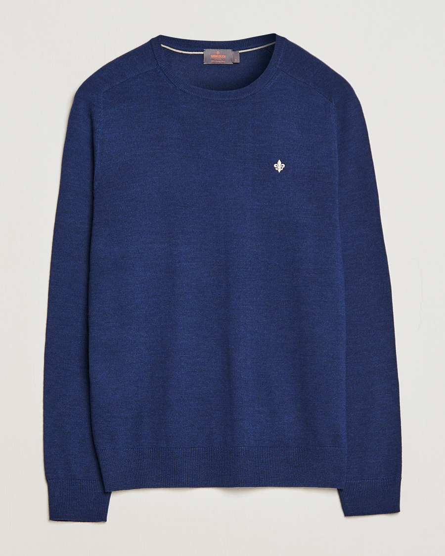 Homme | Pulls Et Tricots | Morris | Merino Crew Neck Pullover Blue