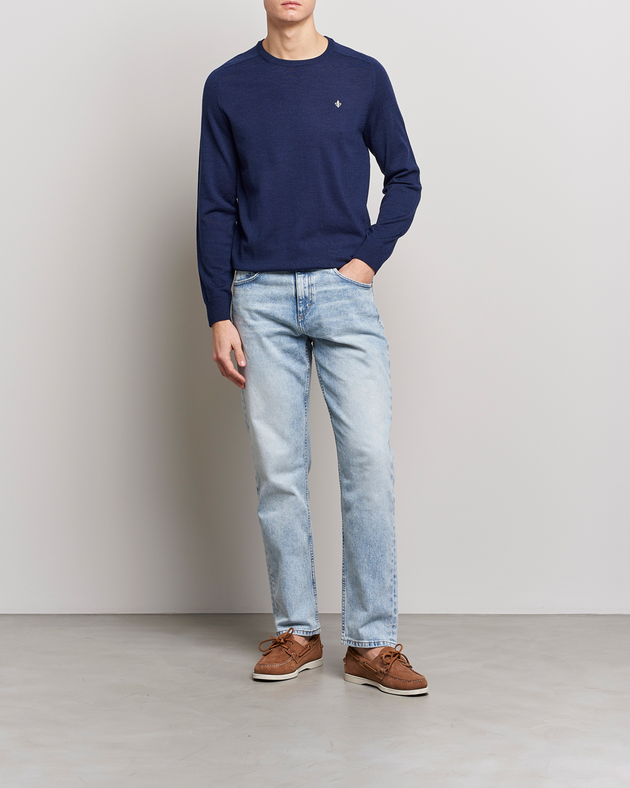 Homme | Pulls Et Tricots | Morris | Merino Crew Neck Pullover Blue