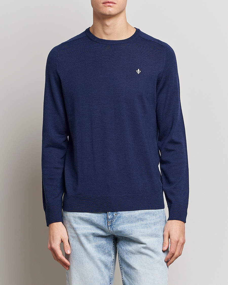 Homme | Pulls Et Tricots | Morris | Merino Crew Neck Pullover Blue