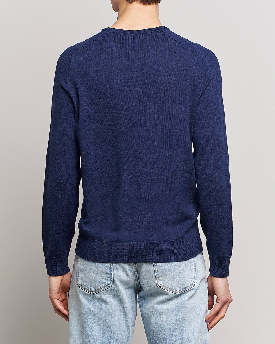 Homme | Pulls Et Tricots | Morris | Merino Crew Neck Pullover Blue