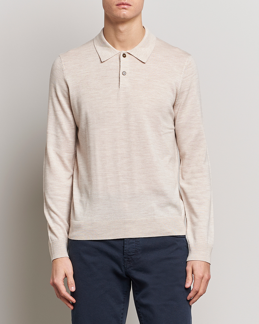 Homme | Pulls Et Tricots | Morris | Merino Knitted Polo Beige