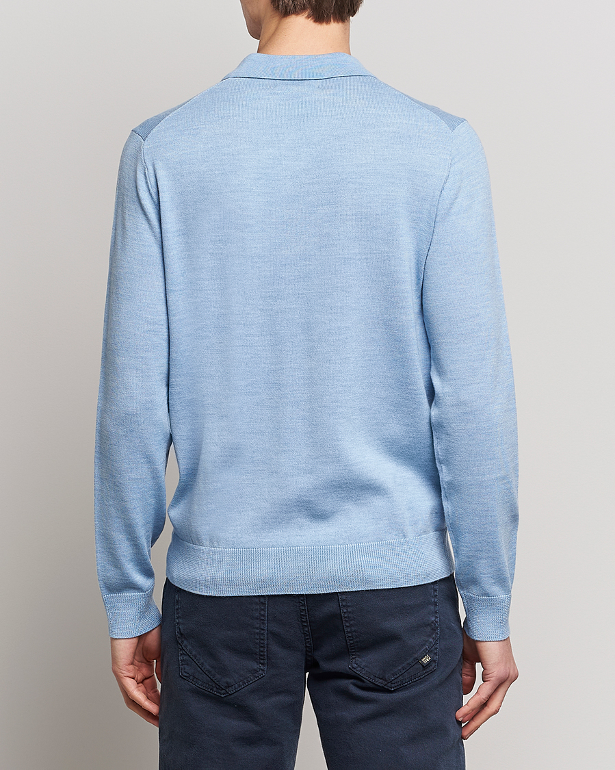 Homme | Pulls Et Tricots | Morris | Merino Knitted Polo Light Blue