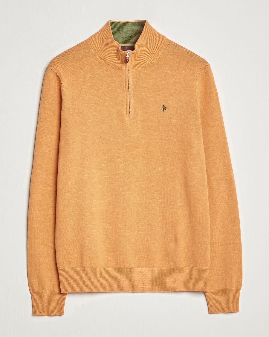Homme | Pulls Et Tricots | Morris | Harold Cotton/Linen Summer Half Zip Orange