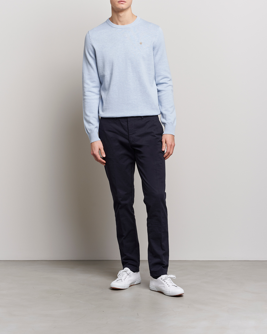 Homme | Pulls Et Tricots | Morris | Harold Cotton/Linen Summer Crew Neck Light Blue