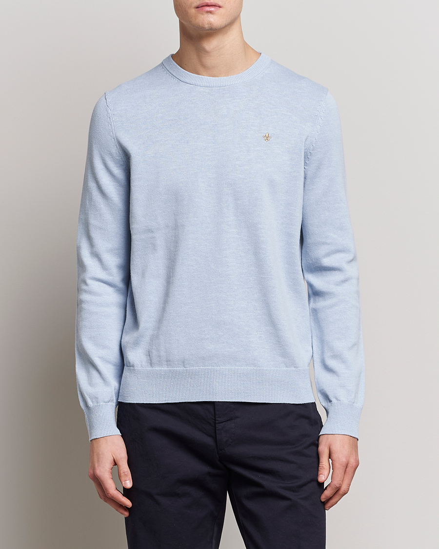 Homme | Pulls Et Tricots | Morris | Harold Cotton/Linen Summer Crew Neck Light Blue