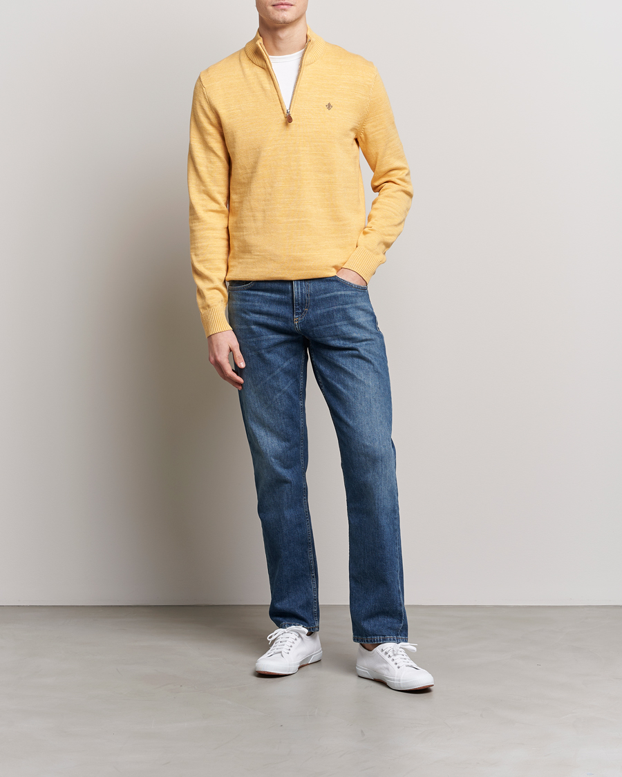 Homme | Pulls Et Tricots | Morris | Randall Cotton Half Zip Yellow