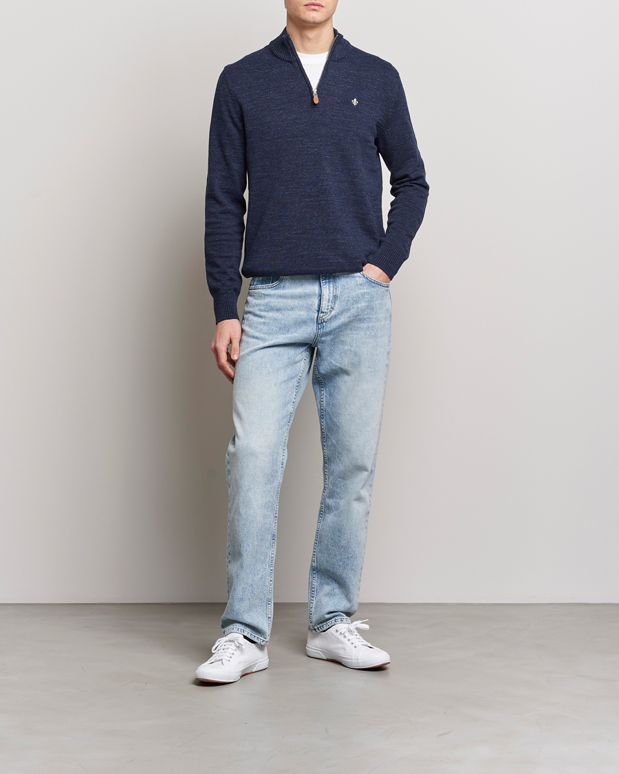 Homme | Pulls Et Tricots | Morris | Randall Cotton Half Zip Navy