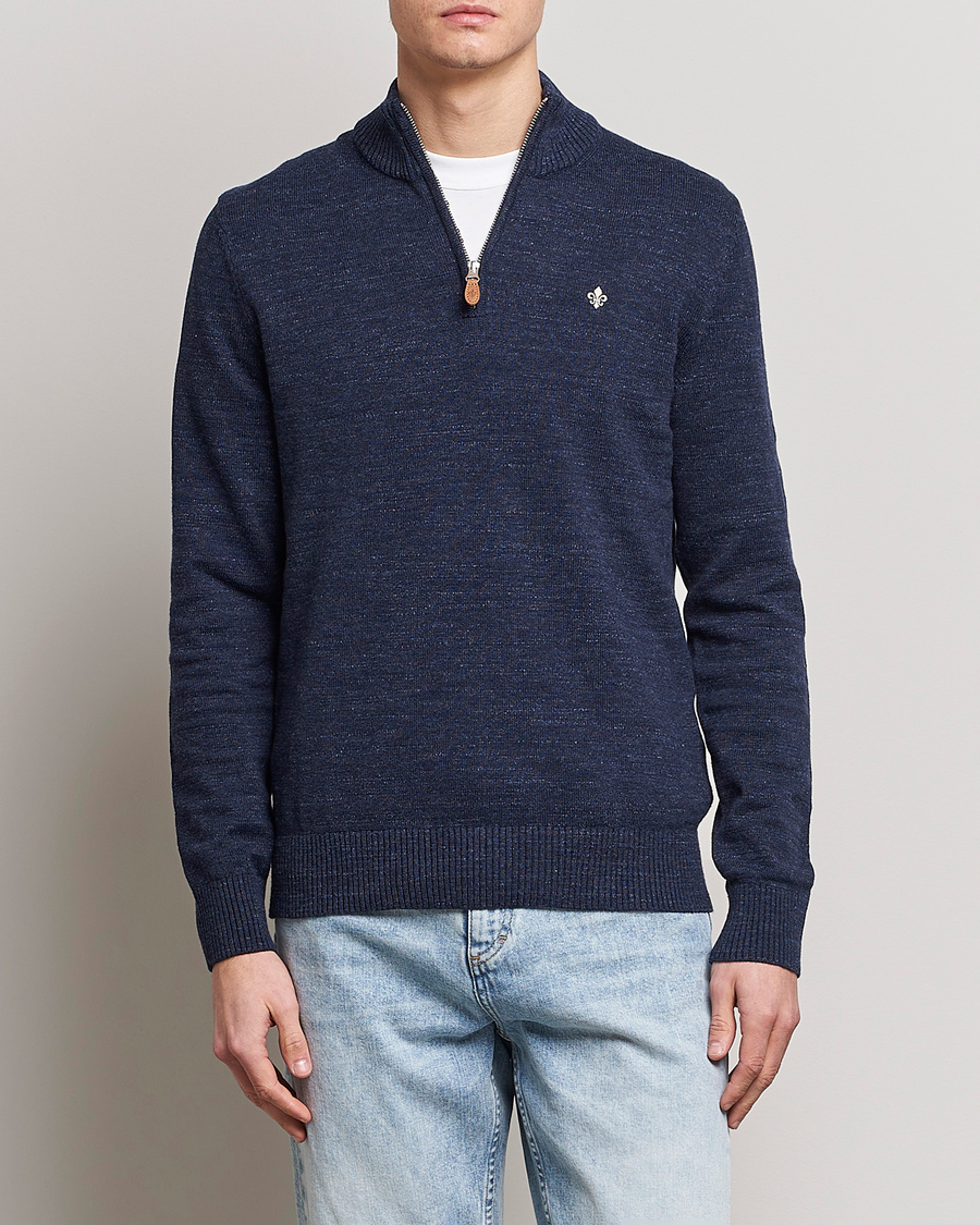 Homme | Pulls Et Tricots | Morris | Randall Cotton Half Zip Navy