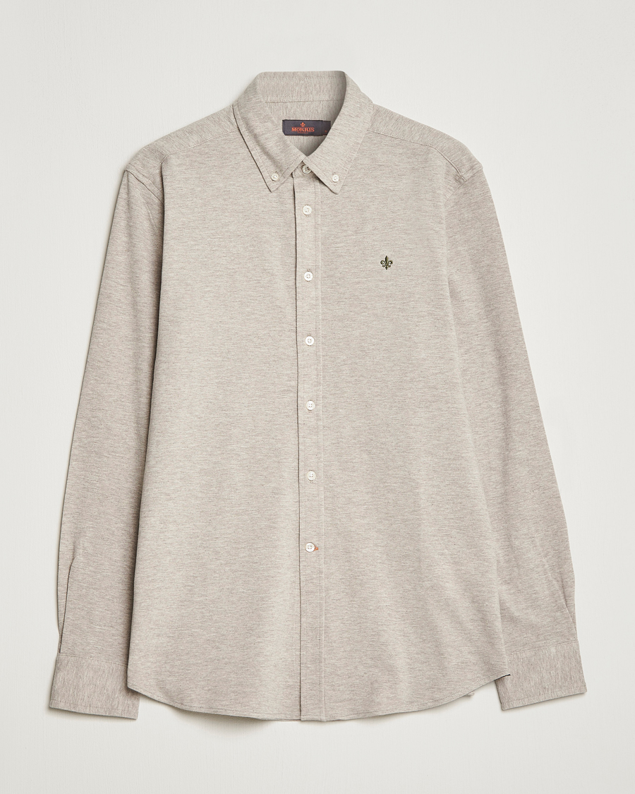 Homme | Chemises | Morris | Ivory Jersey Button Down Shirt Beige