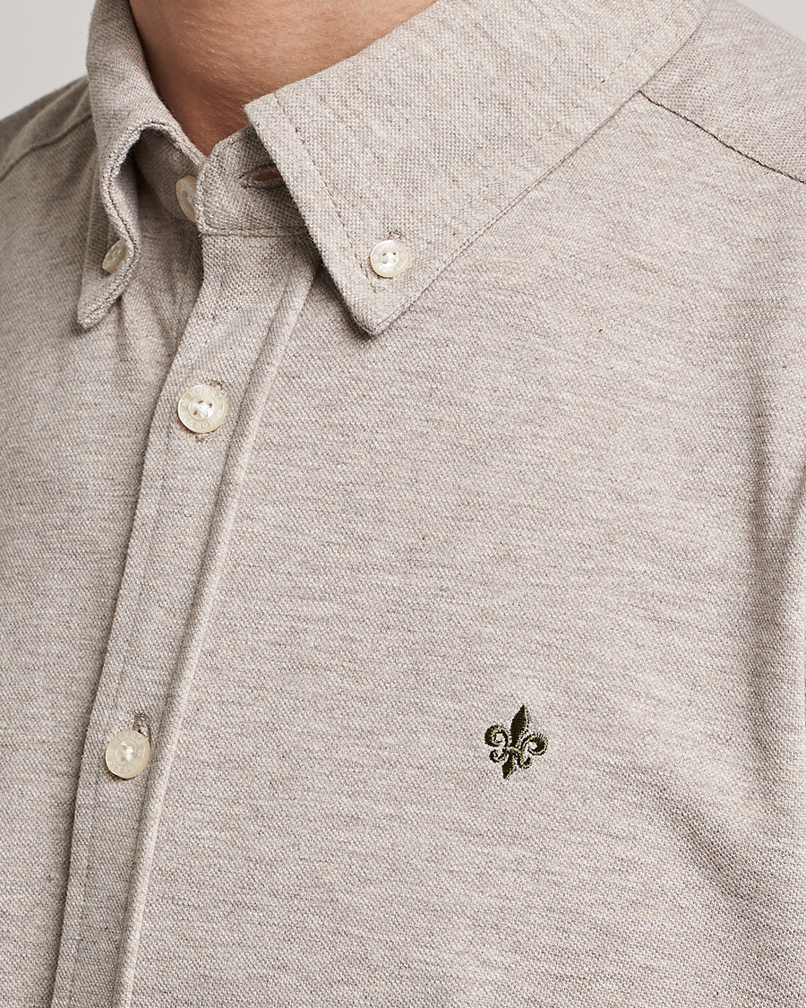 Homme | Chemises | Morris | Ivory Jersey Button Down Shirt Beige