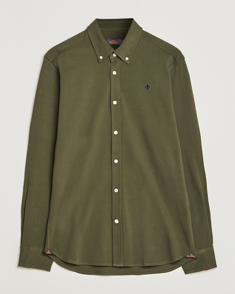 Homme | Chemises | Morris | Ivory Jersey Button Down Shirt Green