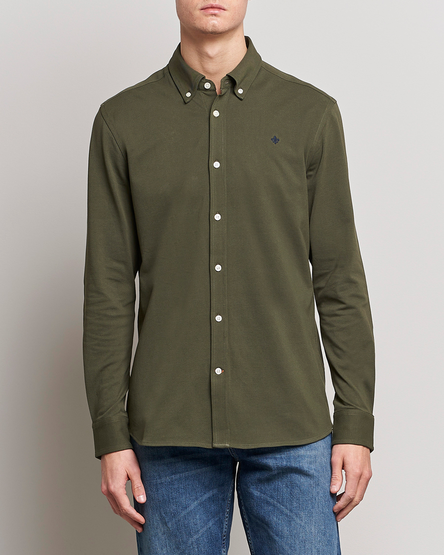 Homme | Chemises | Morris | Ivory Jersey Button Down Shirt Green