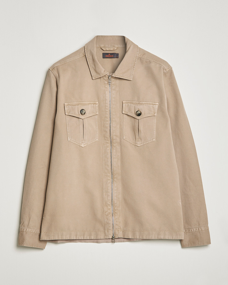 Homme | Chemises | Morris | Brayden Zip Overshirt Khaki