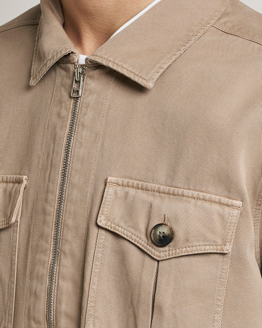 Homme | Chemises | Morris | Brayden Zip Overshirt Khaki