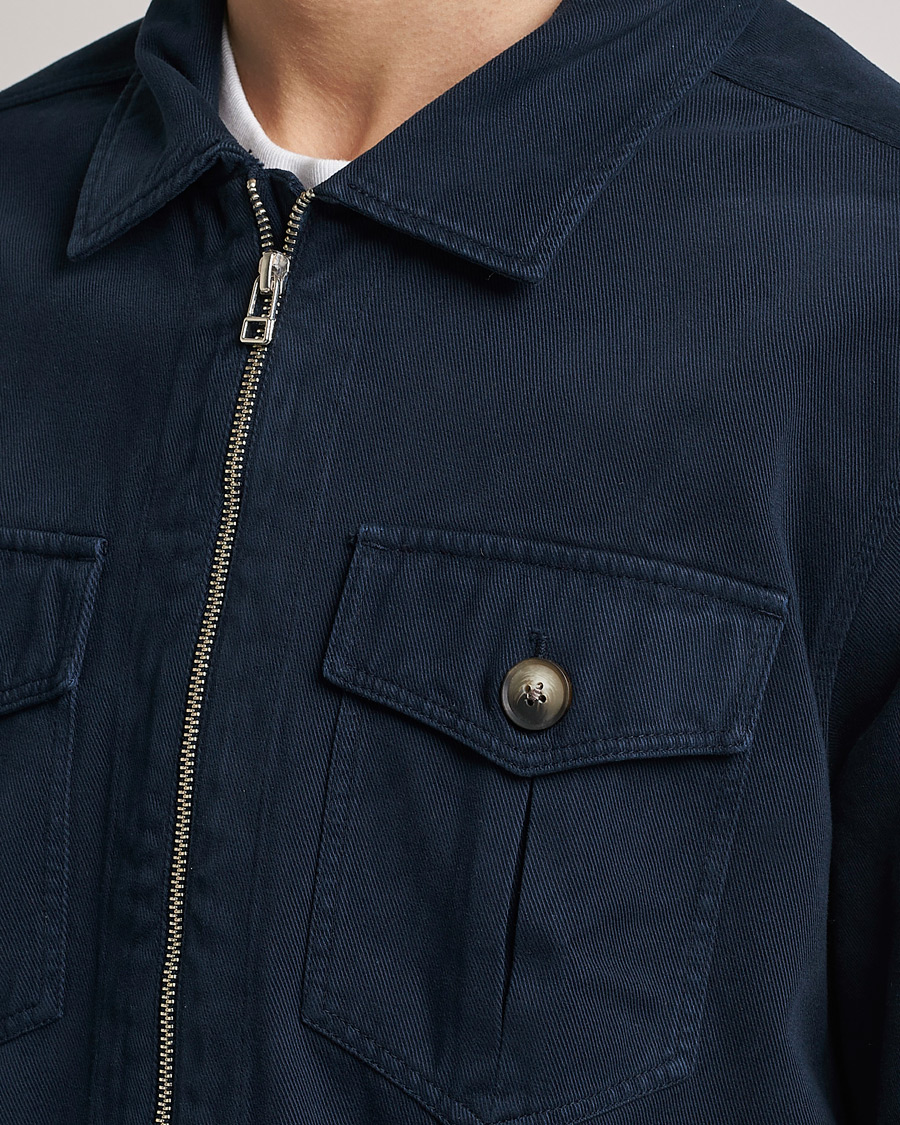 Homme | Chemises | Morris | Brayden Zip Overshirt Old Blue