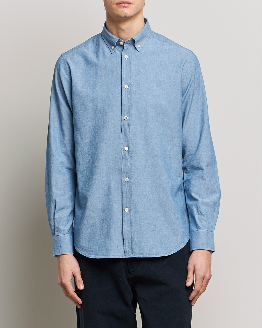 Homme | Chemises | Morris | John Chambray Button Down Shirt Light Blue