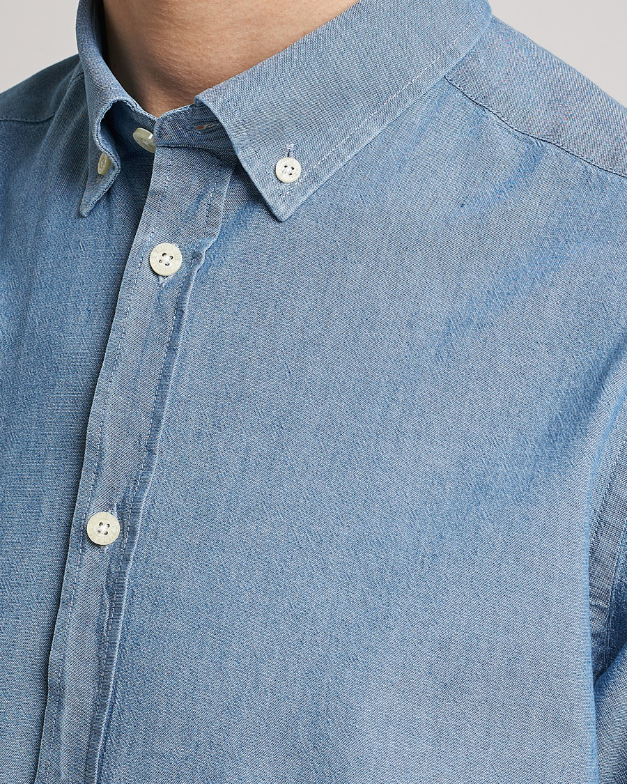 Homme | Chemises | Morris | John Chambray Button Down Shirt Light Blue