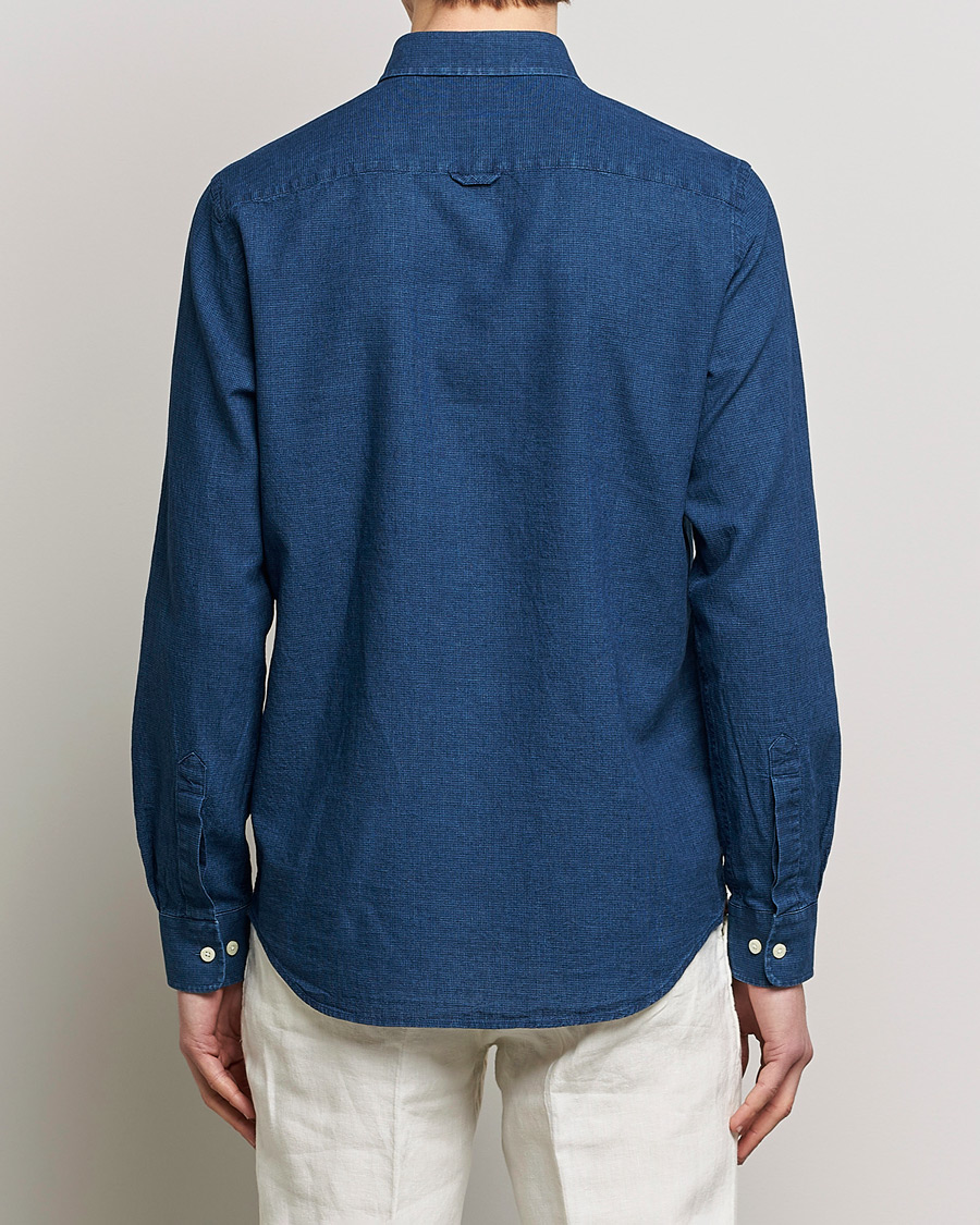 Homme | Chemises | Morris | Cotton /Linen Indigo Button Down Shirt Dark Blue