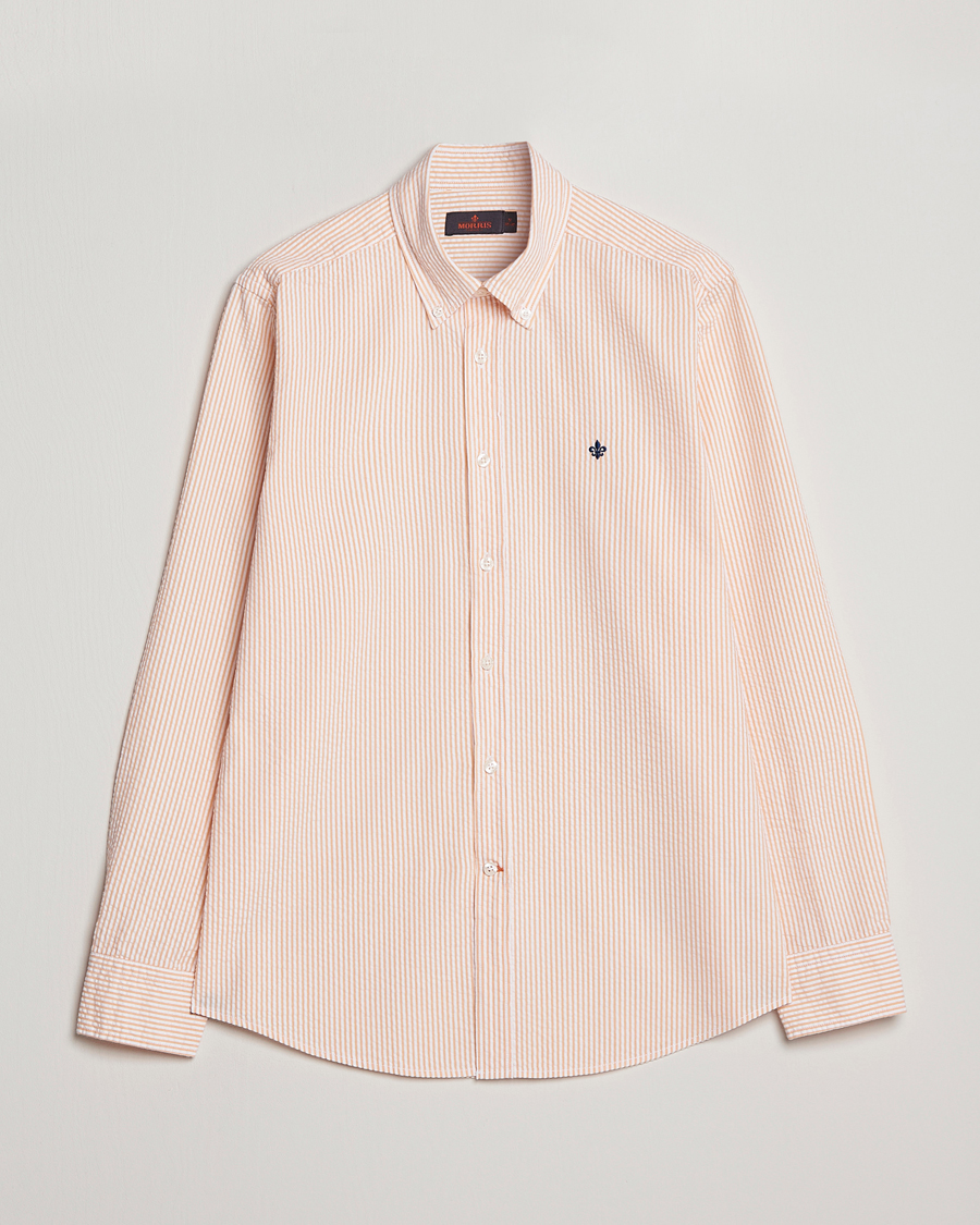 Homme | Chemises | Morris | Seersucker Button Down Shirt Orange/White