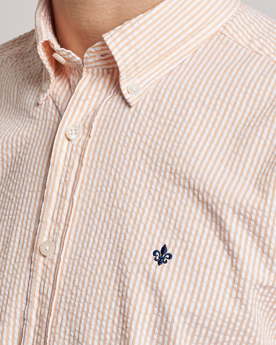Homme | Chemises | Morris | Seersucker Button Down Shirt Orange/White
