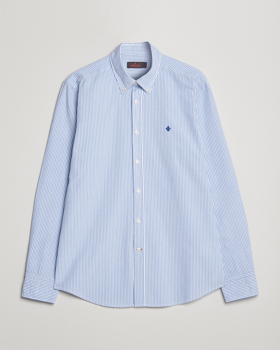Homme | Chemises | Morris | Seersucker Button Down Shirt Light Blue/White