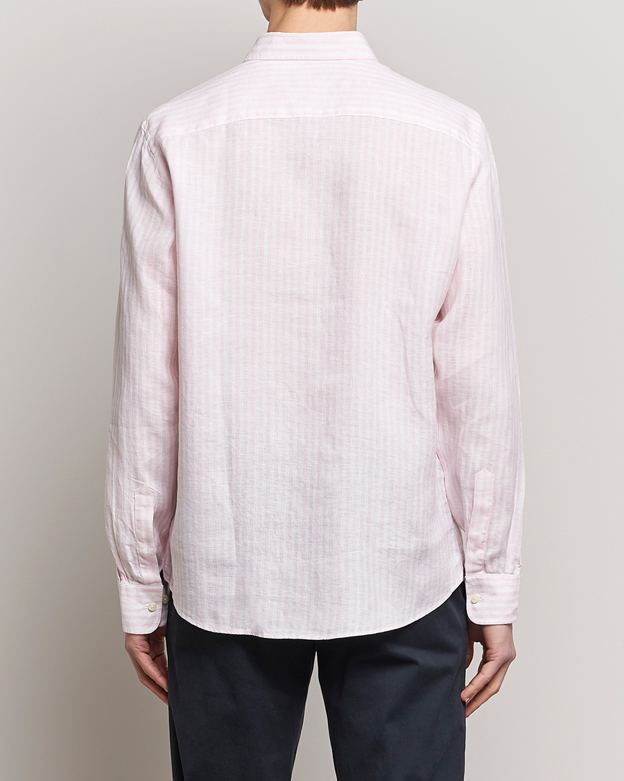 Homme | Chemises | Morris | Douglas Linen Button Down Striped Shirt Pink/White