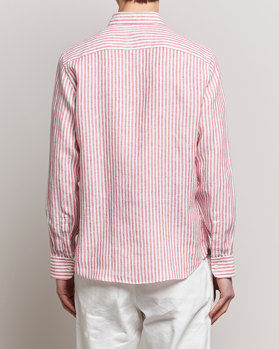 Homme | Chemises | Morris | Douglas Linen Button Down Striped Shirt Orange/White
