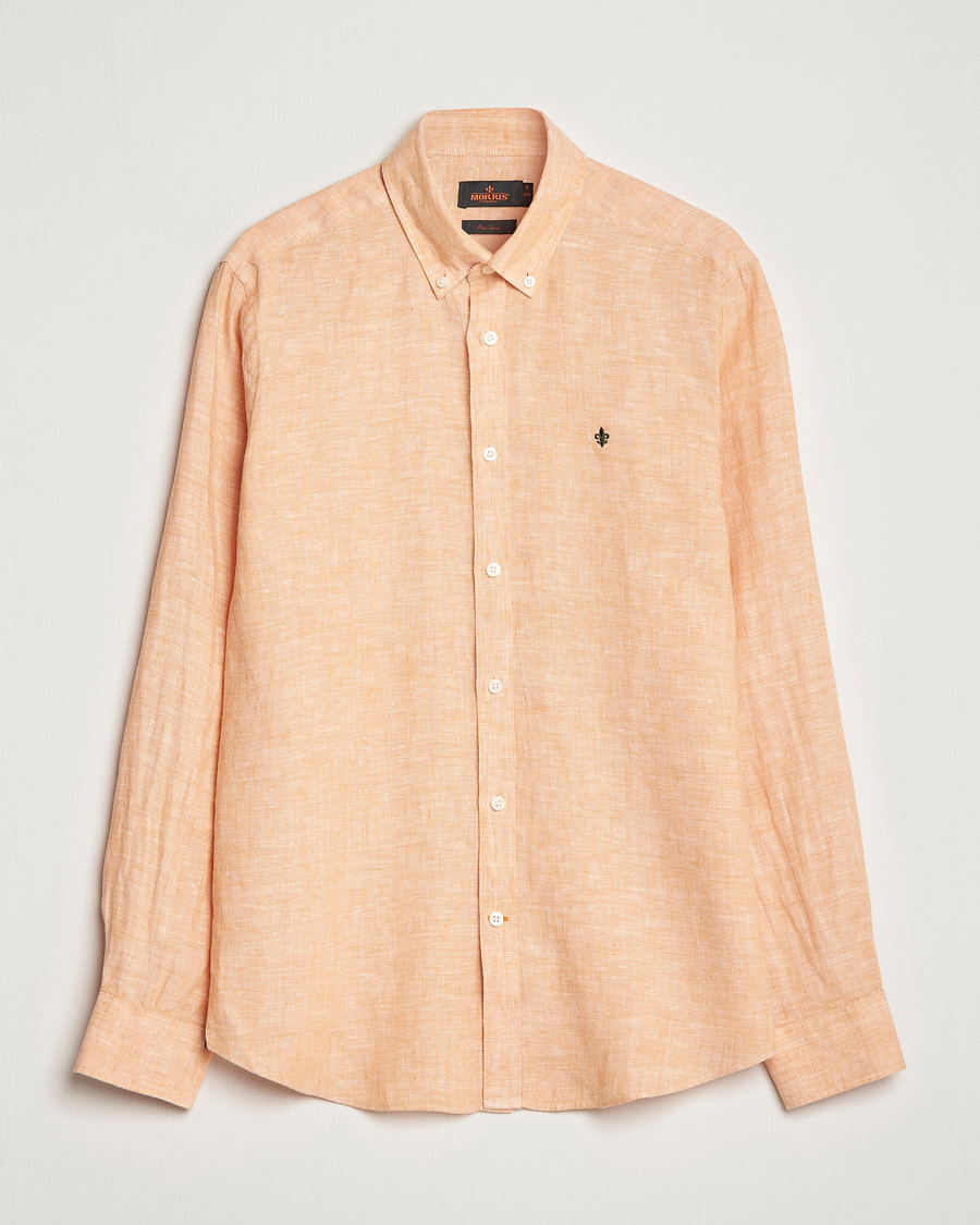 Homme | Chemises | Morris | Douglas Button Down Linen Shirt Orange