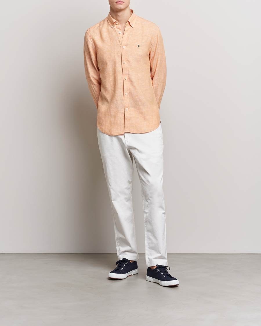 Homme | Chemises | Morris | Douglas Button Down Linen Shirt Orange